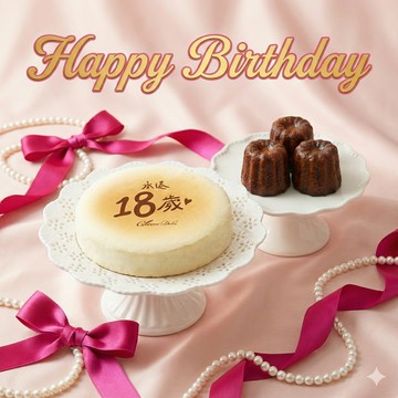 〔心意爆棚〕【起士公爵】〔永遠18歲〕天使親吻輕乳酪蛋糕+可麗露(3入/盒，原味、巧克力、抹茶)