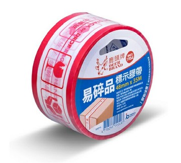 四維鹿頭牌 易碎品標示膠帶 6捲包48mm*35M