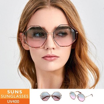 【SUNS】歐美漸層多邊形簍空墨鏡/太陽眼鏡 抗UV(83522)
