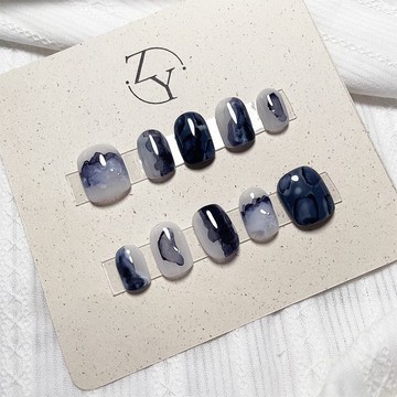 【訂製】NO.019 墨動 | 手工穿戴甲