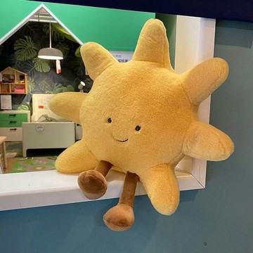 臺灣現/🎀抱枕 坐墊 靠枕ins太陽月亮公仔毛絨玩具可愛玩偶牀上抱枕安撫睡覺送女生日禮物