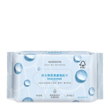 屈臣氏純水無香潔膚濕紙巾80片