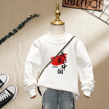 我愛你中國兒童衛衣春秋款帶五星紅旗圖案長袖寶寶童裝中大童國慶