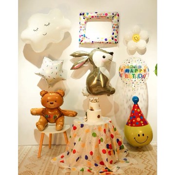 🌸可娜的夢想角落🌸[現貨]【韓風網紅氣球】🌟🌟生日氣球佈置 派對氣球 寶寶周歲慶祝 鋁箔氣球