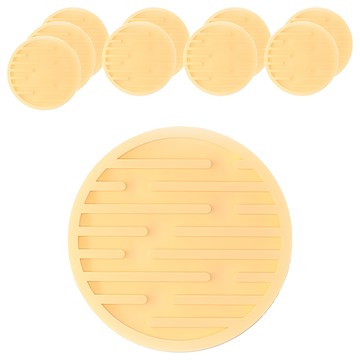 祈樂森活 幾何圖矽膠杯墊 Set 10  10 x 0.5cm  北歐黃  1組