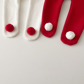 紅色新年秋冬裝嬰兒大pp褲加絨連褲襪外穿保暖打底褲寶寶圣誕長褲