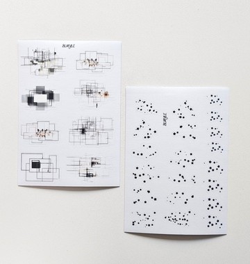 靜謐線條與圓點貼紙