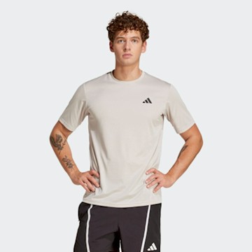 ADIDAS 愛迪達 阿迪達斯 圓領 訓練 舉重 排汗 T恤 男短袖上衣-米白色 TR-ES BASE T-JC5196