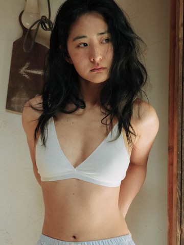 Triangle Ribbed Modal Bra [WHITE]
