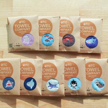 今治産 刺繡方巾/手帕  — 水族生活 AQUARIUM LIFE