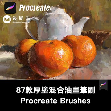 procreate高級油畫筆刷 iPad繪畫厚塗混合立體人像質感