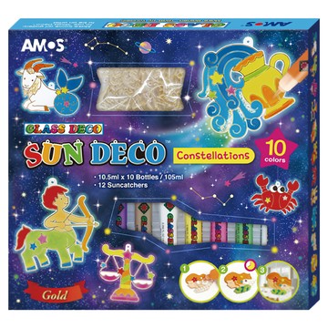 AMOS 阿摩司 星座主題吊飾玻璃彩繪膠 10色 12星座  1組  Multicolor