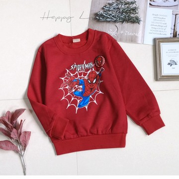 厚款 美式帥氣蜘蛛人閃燈刷毛上衣 秋冬 男童上衣 男童長袖 男童棉T 男童T恤 刷毛