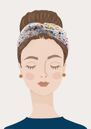 鈎織彩點蕾絲髮帶