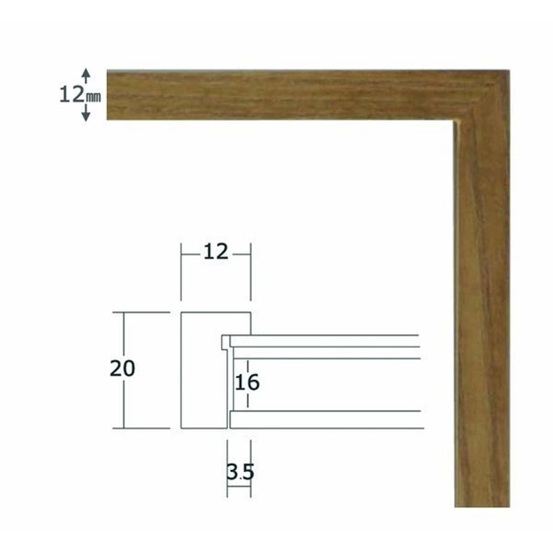 角額〕細い木製正方形額・壁掛けひも・紫外線から作品を守るUVカット