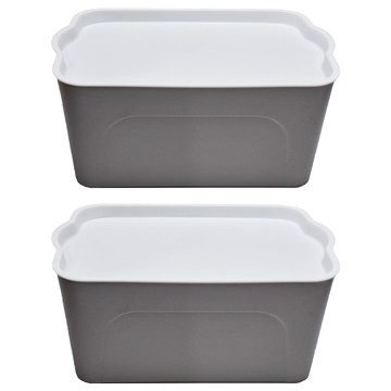 WE CHAMP 北歐風收納盒  PP材質  疊放/組合/手提  白色/灰色/杏色  32 x 14 x 20.5cm  2個