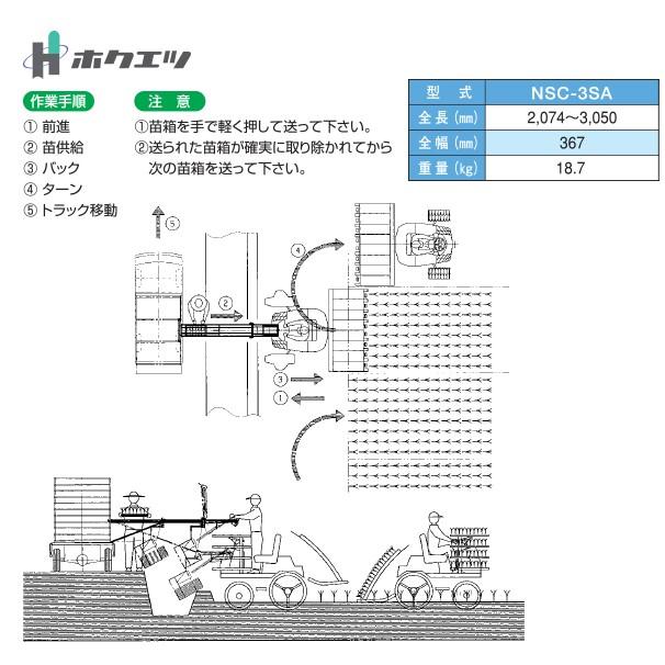 ホクエツ 苗供給機器苗シューター NSC-3SA