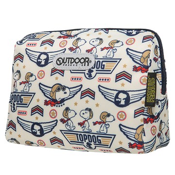 OUTDOOR PRODUCTS 史努比SNOOPY 王牌飛行員化妝包 大 米色  1個