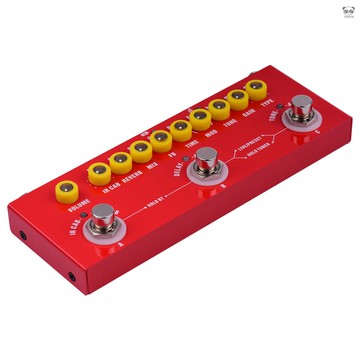 便攜式多功能吉他綜合效果器 紅色（內置鋰電池）