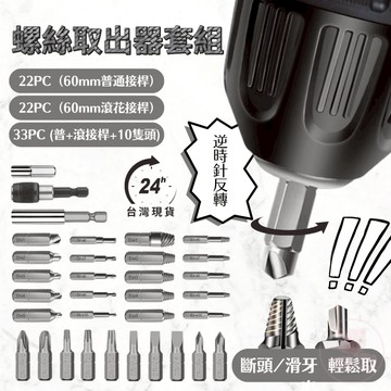 【退牙器】小尺寸專用斷頭螺絲取出器 螺絲崩牙 螺絲取出器 滑牙神器 滾花接桿 螺絲 退牙器 螺絲 崩牙器 崩牙 滑牙