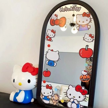 kitty貼紙 鏡子裝飾貼紙 DIY凱蒂貓貼紙 卡通動漫鏡子裝飾貼 可愛貼紙 DIY貼紙