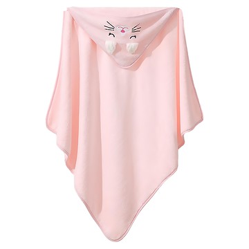 Vanibaby 連帽嬰兒浴巾 外出防風兩用 快速排濕吸水  粉色  1個