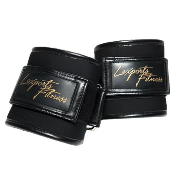 Lexports Fitness 勵動風潮 重量訓練 健身 皮革腳踝綁帶  3inch x 7mm  黑色  1雙