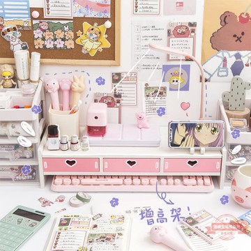 臺式電腦顯示器增高架辦公室宿舍桌面收納ins寢室桌上置物架少女