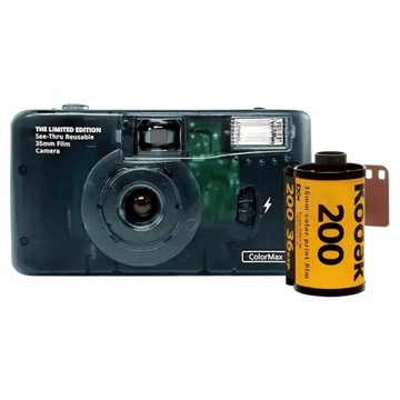 KODAK 柯達 果凍相機 禮品套裝組 黑色 ColorMax 附KODAK GOLD 200 膠捲底片  1套