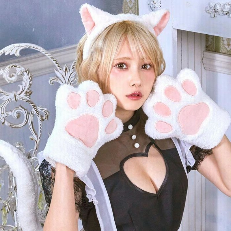 人気特価激安 猫 肉球 グローブ 手袋 首輪 コスプレ ロリータ 仮装 ねこ