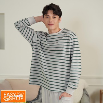 【EASY SHOP】Banana Pie-IN ECO-慵懶日常純棉家居睡衣上下二件組(男)-灰