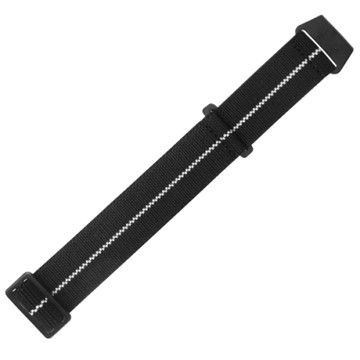 Watchband 各品牌通用 穿戴方便 輕便柔軟 不鏽鋼扣頭 彈性尼龍錶帶-黑白色