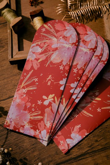 花開春吉【手感紅包袋】 - 新年春花(5入)