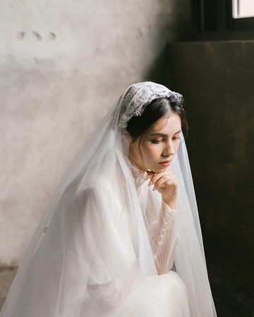 Miller 復古蕾絲頭紗/復古蕾絲帽頭紗.新娘頭紗