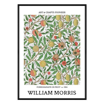 菠蘿選畫所 掛畫 William Morris 石榴與水果 ca. 1866  30 x 40cm  黑色