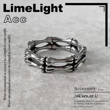 ☆LimeLight☆ 雙層 骨頭 肋骨 飾品 鈦鋼 造型 百搭 戒指 Y2K INS 男生戒指 女生戒指 男女戒指