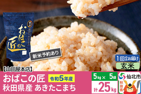 令和5年産 仙北市産 新米予約 おばこの匠 25kg（5kg×5袋）秋田県産あきたこまち 秋田こまち