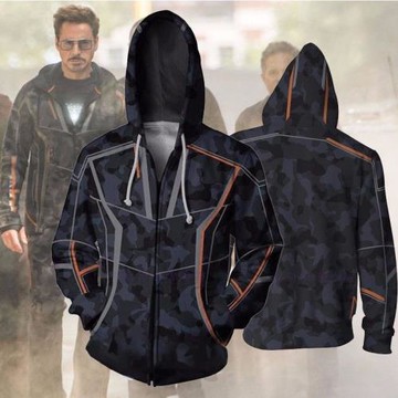 3D print hooded long-sleeved hoodie 3D印花連帽長袖休閑衛衣男