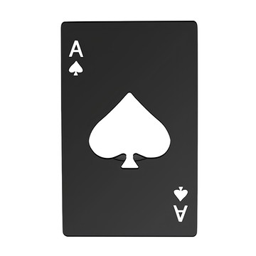 黑桃A撲克牌造型開瓶器  不銹鋼材質，黑色/銀色  10個  1組