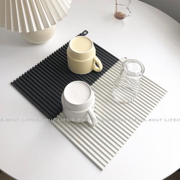 「About Life」餐具杯子碗瀝水墊 MONOTONE風餐墊 ins黑白墊子