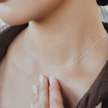 【BONNY&READ飾品】[TIMU聯名款/純銀] 海洋地平線鎖骨鍊 | S925低敏 純銀 項鍊 聯名款