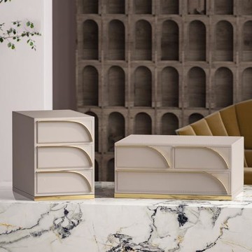 不止收納桌面皮質抽屜式化妝品收納盒防塵梳妝臺護膚品首飾置物盒