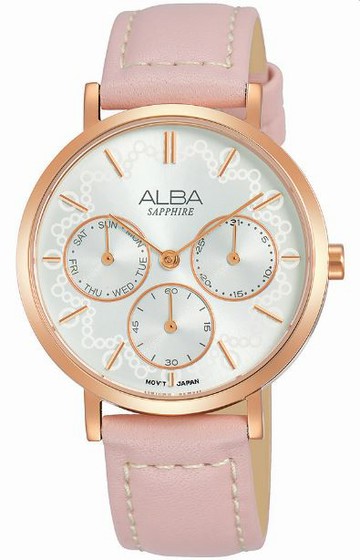 ALBA VD75-X118P(AP6610X1)氣質甜美日曆腕錶/粉 34mm｜樂天領券現折★全館特惠中★指定刷卡回饋10%