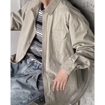 【APPAREL】重工洗水特殊口袋襯衫 工裝襯衫 水洗襯衫