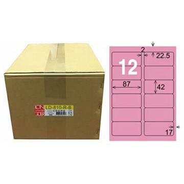 【龍德】A4三用電腦標籤 42x87mm 粉紅色 1000入 / 箱 LD-810-R-B【APP滿額下單4%點數(單一帳號最高1000點)】7/31止