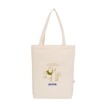 【OUTDOOR】迪士尼Disney-小熊維尼帆布肩背包-米色 ODDY22N06BE聖誕交換禮物