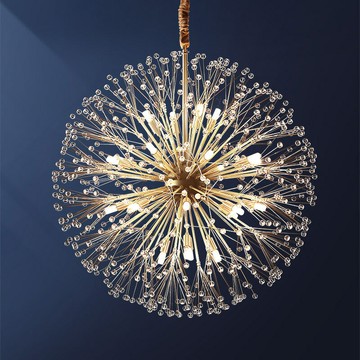 免運附發票 檯燈 吊燈 落地燈 立燈 壁燈 裝飾燈 床頭燈 臥室燈 酒吧燈 新款現代蒲公英吊燈美式簡約家用客廳餐廳網紅咖啡廳水晶吊燈 出貨快pyy0088