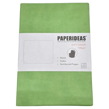 PAPERIDEAS 188頁軟皮空白筆記本 100g/s 帶索引和頁碼  牛油果綠  1本