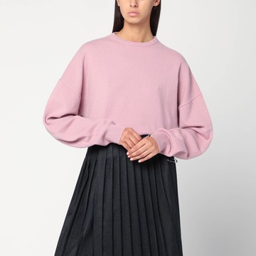 Pink cashmere crew neck sweater