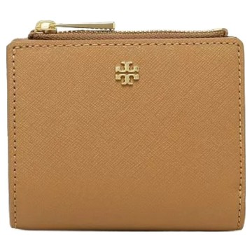 TORY BURCH 素面防刮皮革短夾  駝色  11 x 9 x 2cm